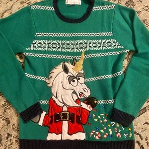 Christmas “Ugly” Sweater, Unisex Medium, Unicorn
